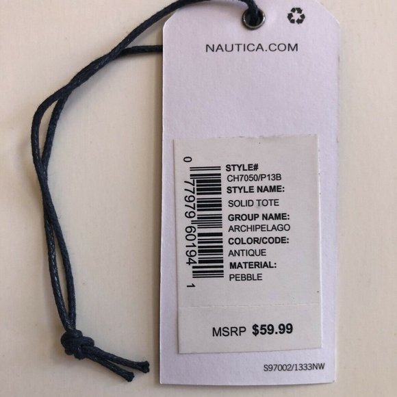 Nautica Archipelago Women's Tote Bag Purse Bronze Antique Pebble Large - Picture 12 of 12